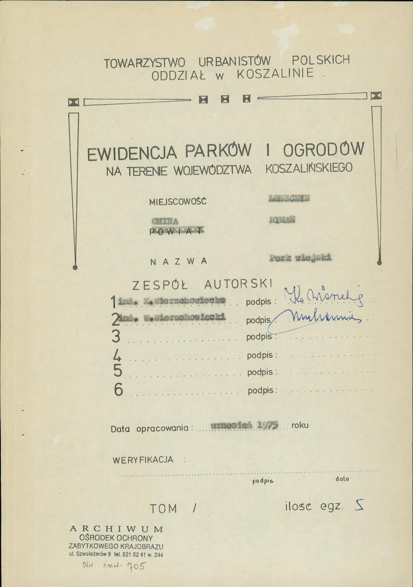 Ewidencja parkowa, skan nr 3
