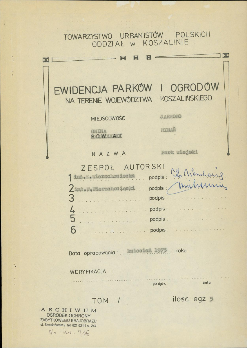 Ewidencja parkowa, skan nr 3
