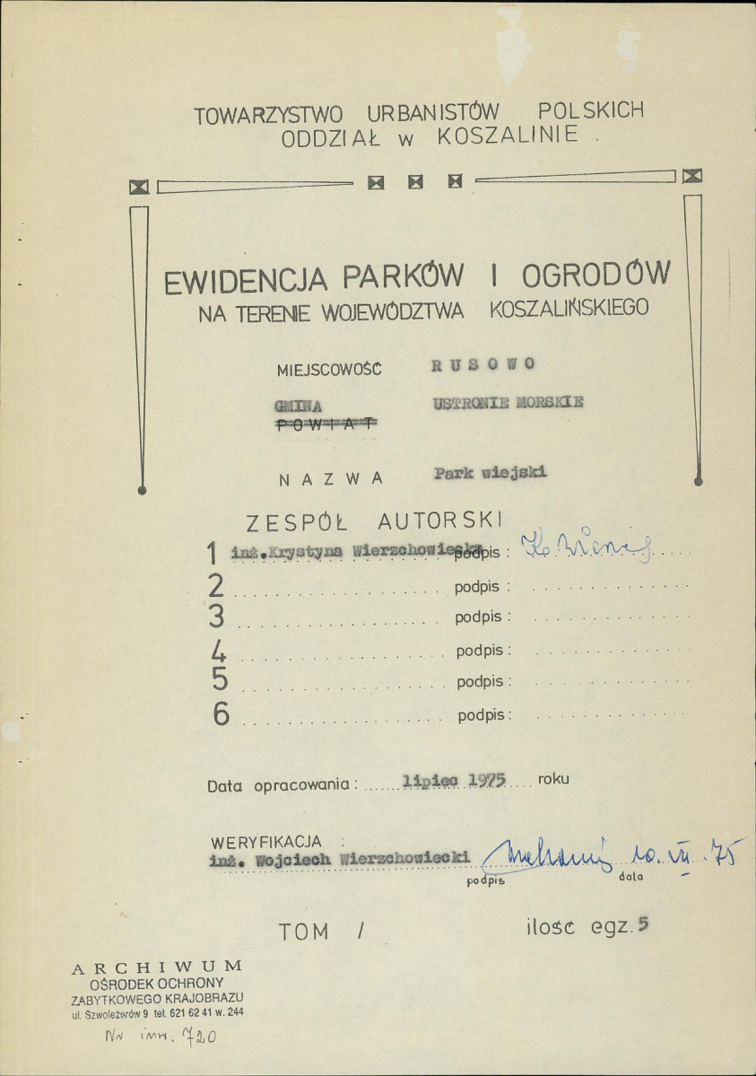 Ewidencja parkowa, skan nr 3