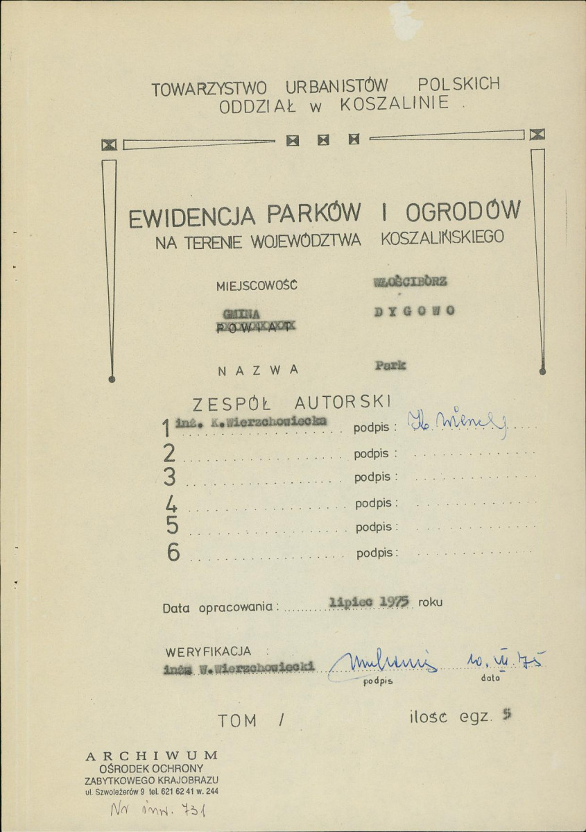 EP - Ewidencja parkowa, skan nr 3
