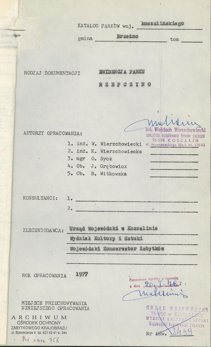 EP - Ewidencja parkowa, skan nr 4