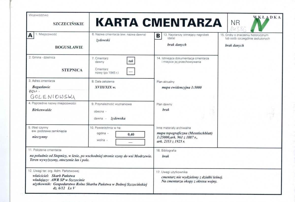 Karta cmentarza, skan nr 1