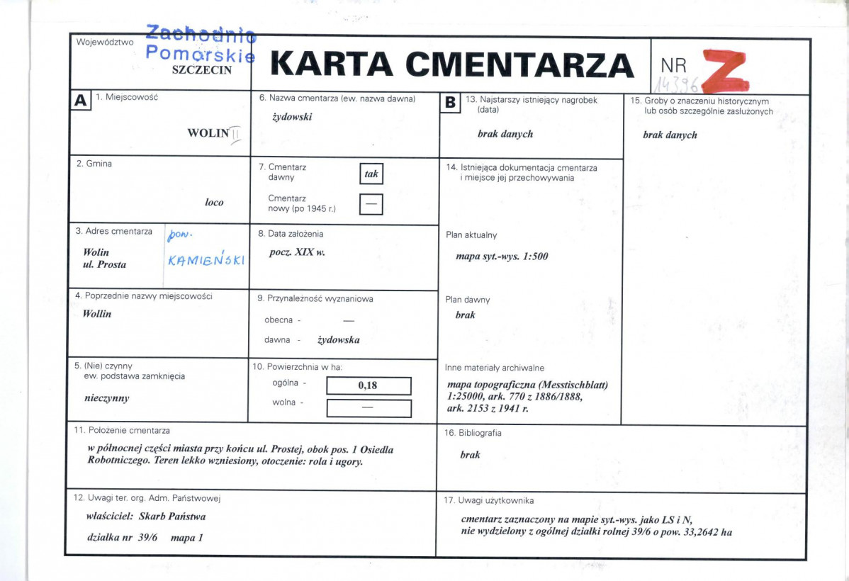 Karta cmentarza, skan nr 1
