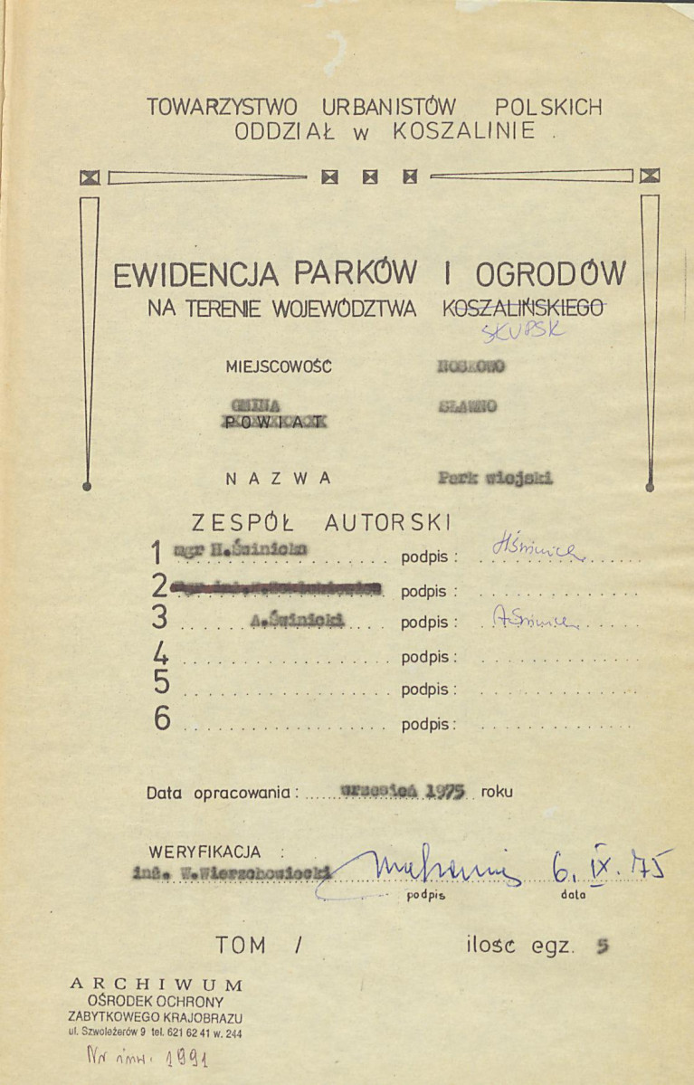 EP - Ewidencja parkowa, skan nr 3