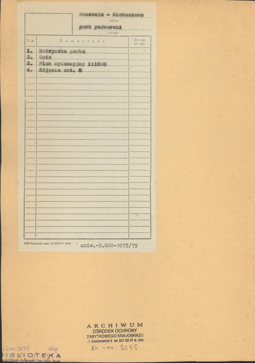 EP - Ewidencja parkowa, skan nr 2