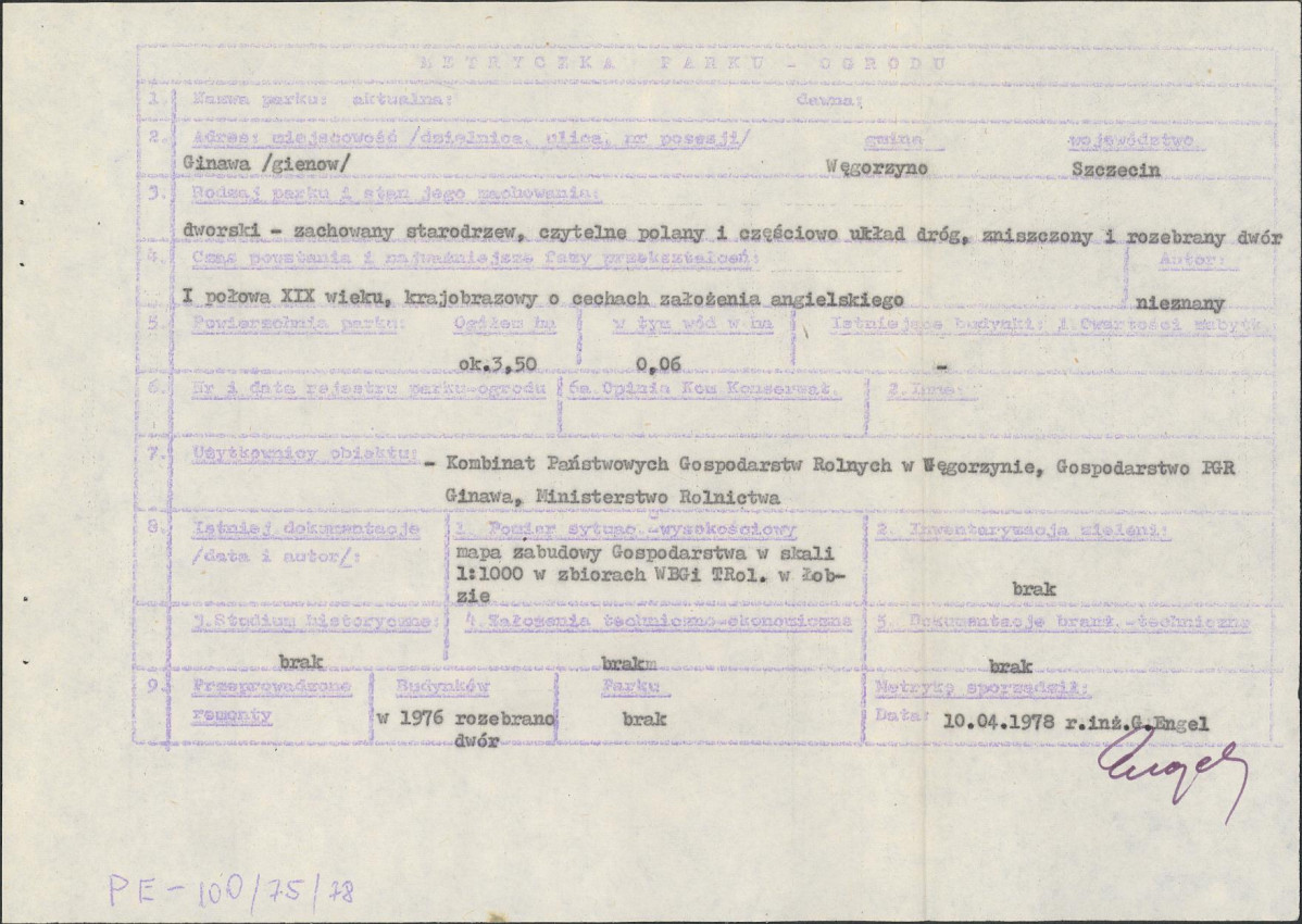 Ewidencja parkowa, skan nr 5