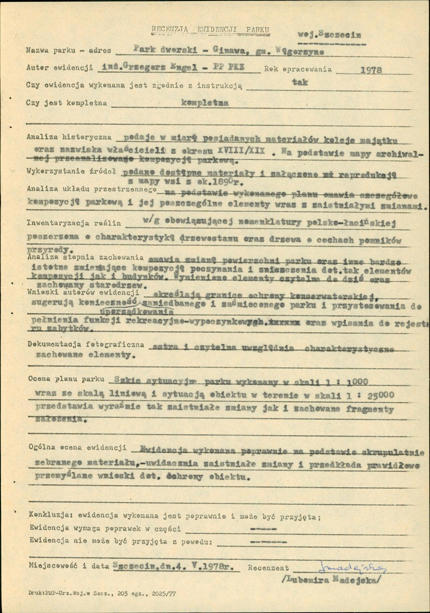 Ewidencja parkowa, skan nr 16