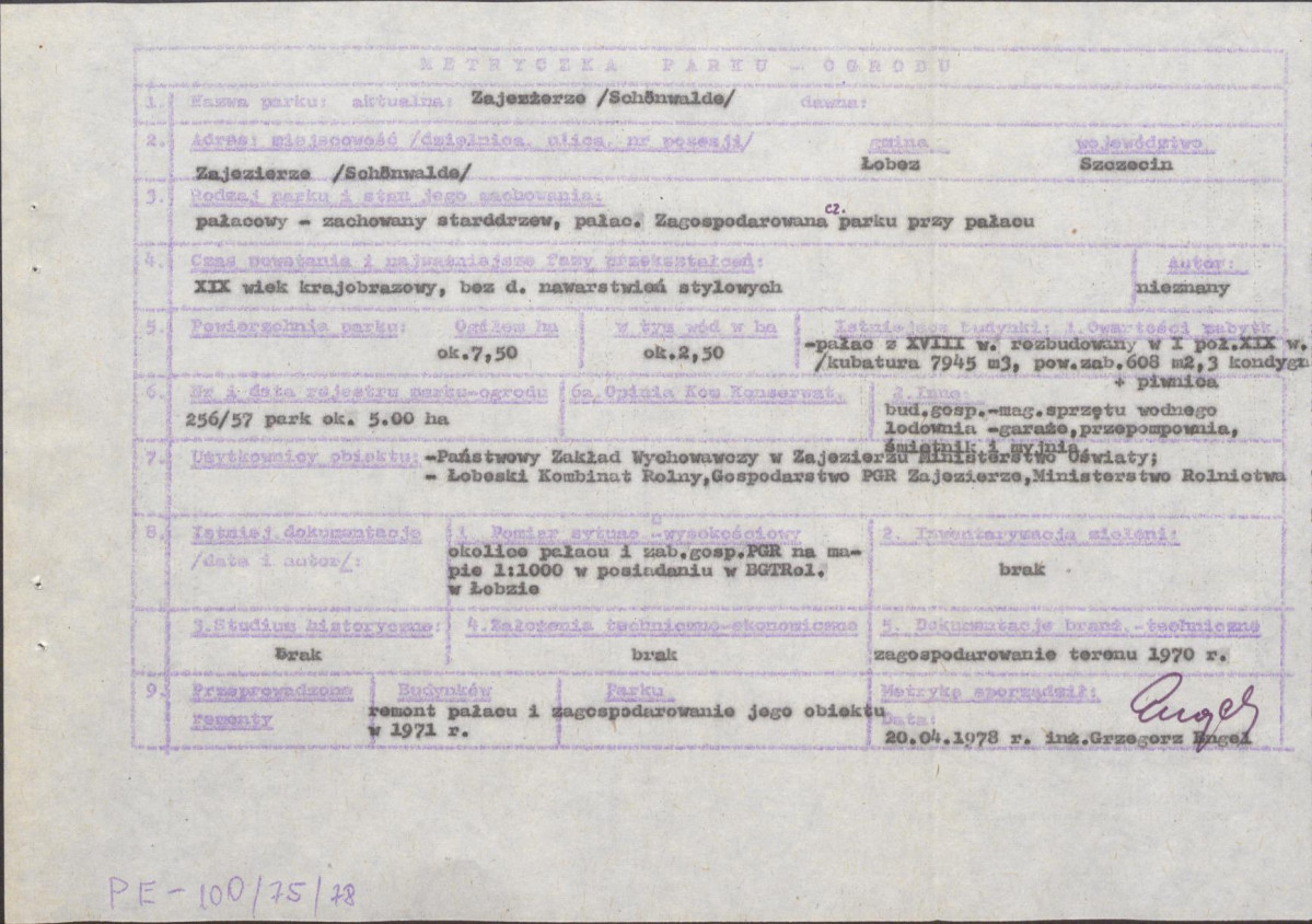Ewidencja parkowa, skan nr 5