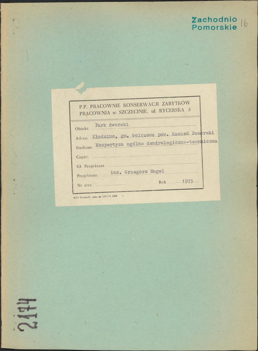 EP - Ewidencja parkowa, skan nr 1