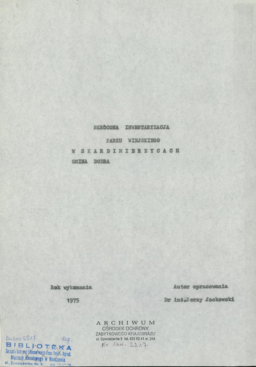 EP - Ewidencja parkowa, skan nr 2