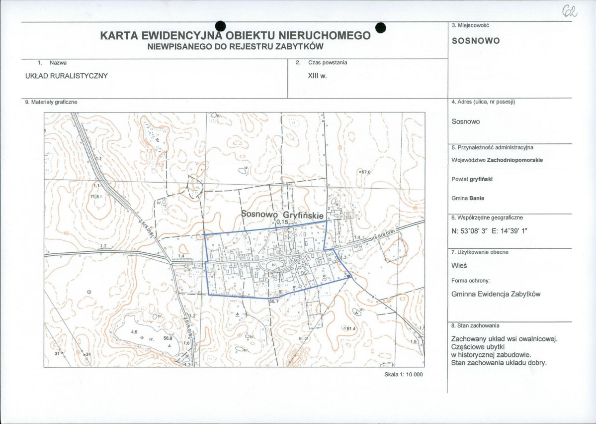 Karta obiektu niewpisanego do rejestru, skan nr 1