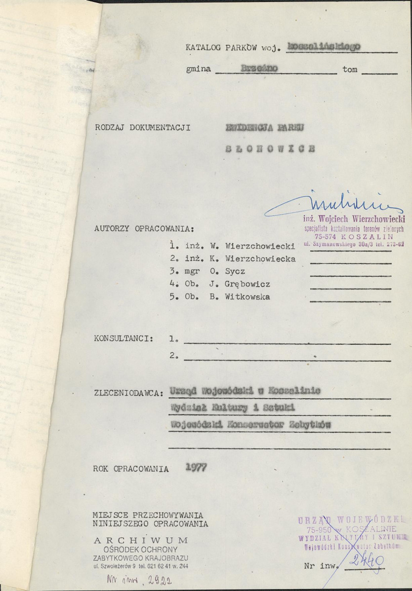 EP - Ewidencja parkowa, skan nr 4