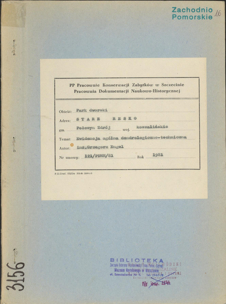 EP - Ewidencja parkowa, skan nr 1