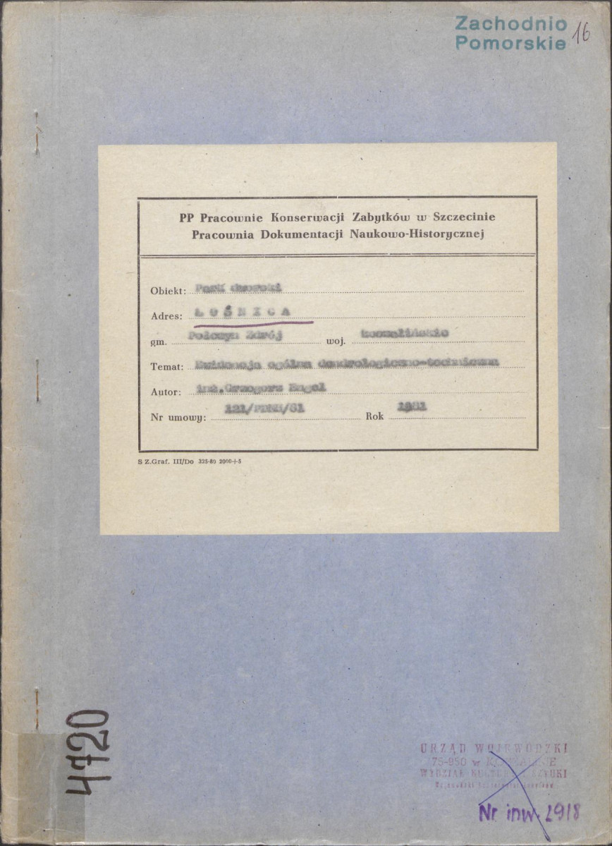 EP - Ewidencja parkowa, skan nr 1