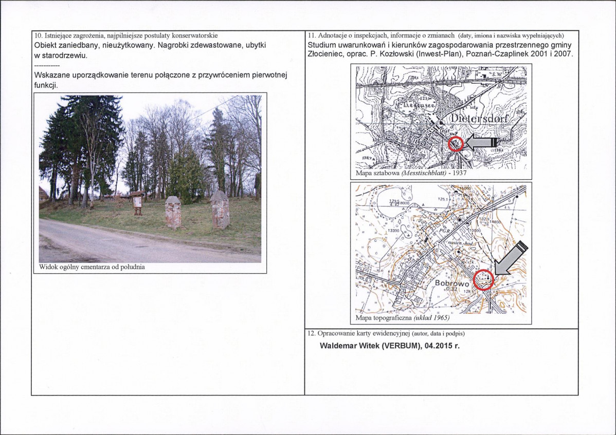 Karta obiektu niewpisanego do rejestru, skan nr 2