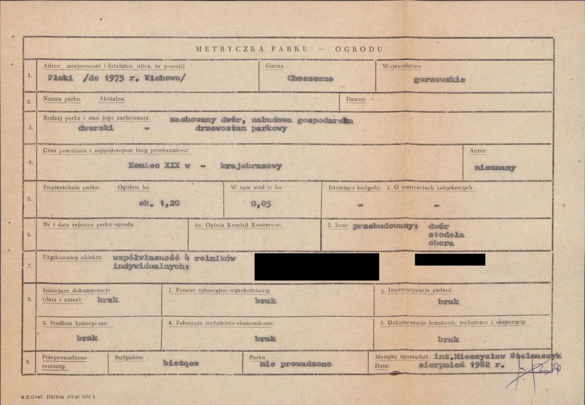 EP - Ewidencja parkowa, skan nr 6