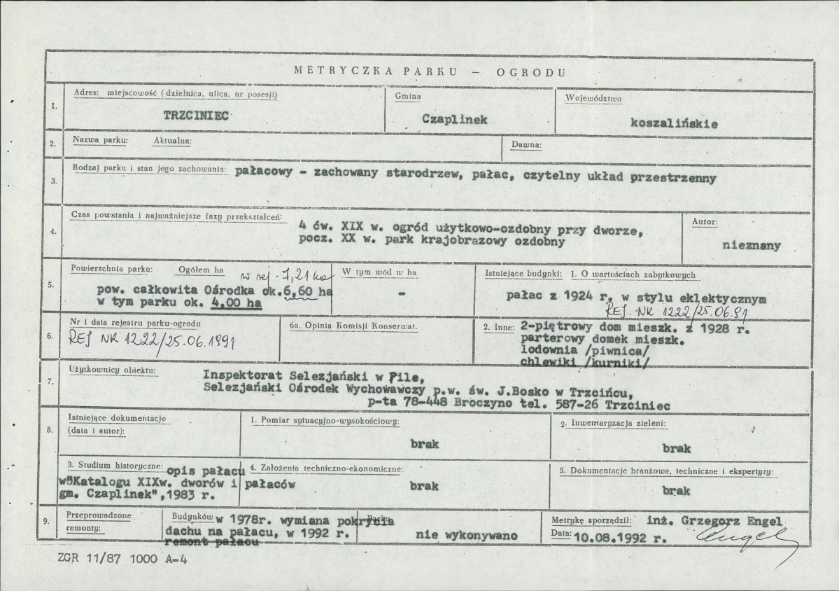 Ewidencja parkowa, skan nr 6
