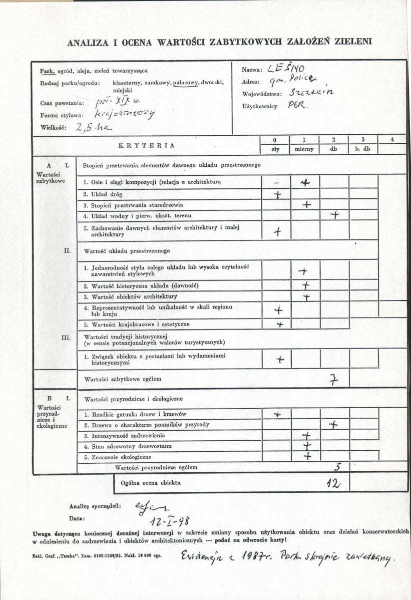 Ewidencja parkowa, skan nr 3
