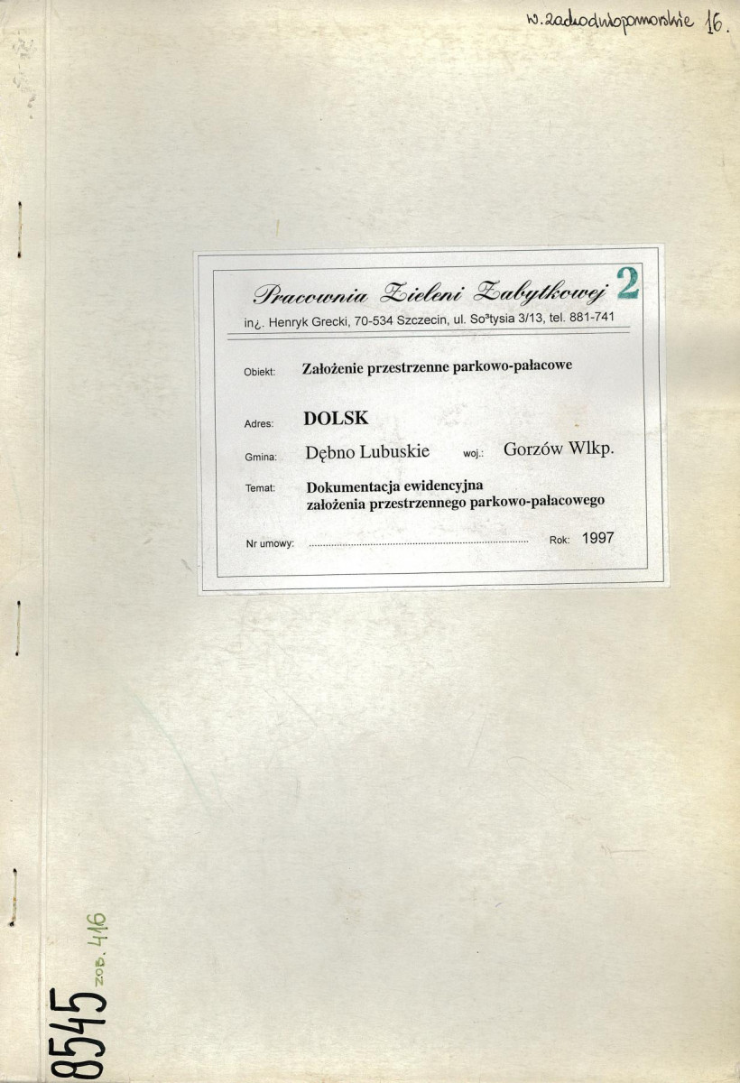 EP - Ewidencja parkowa, skan nr 1