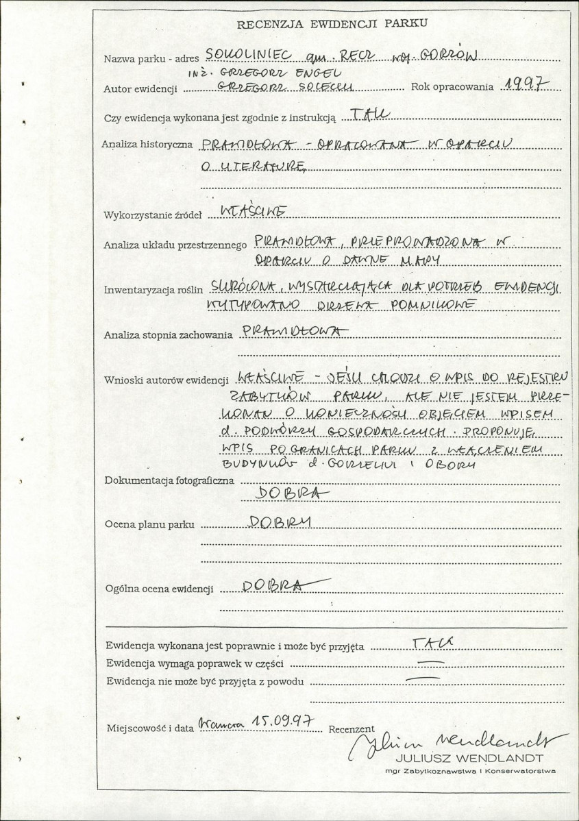 EP - Ewidencja parkowa, skan nr 70