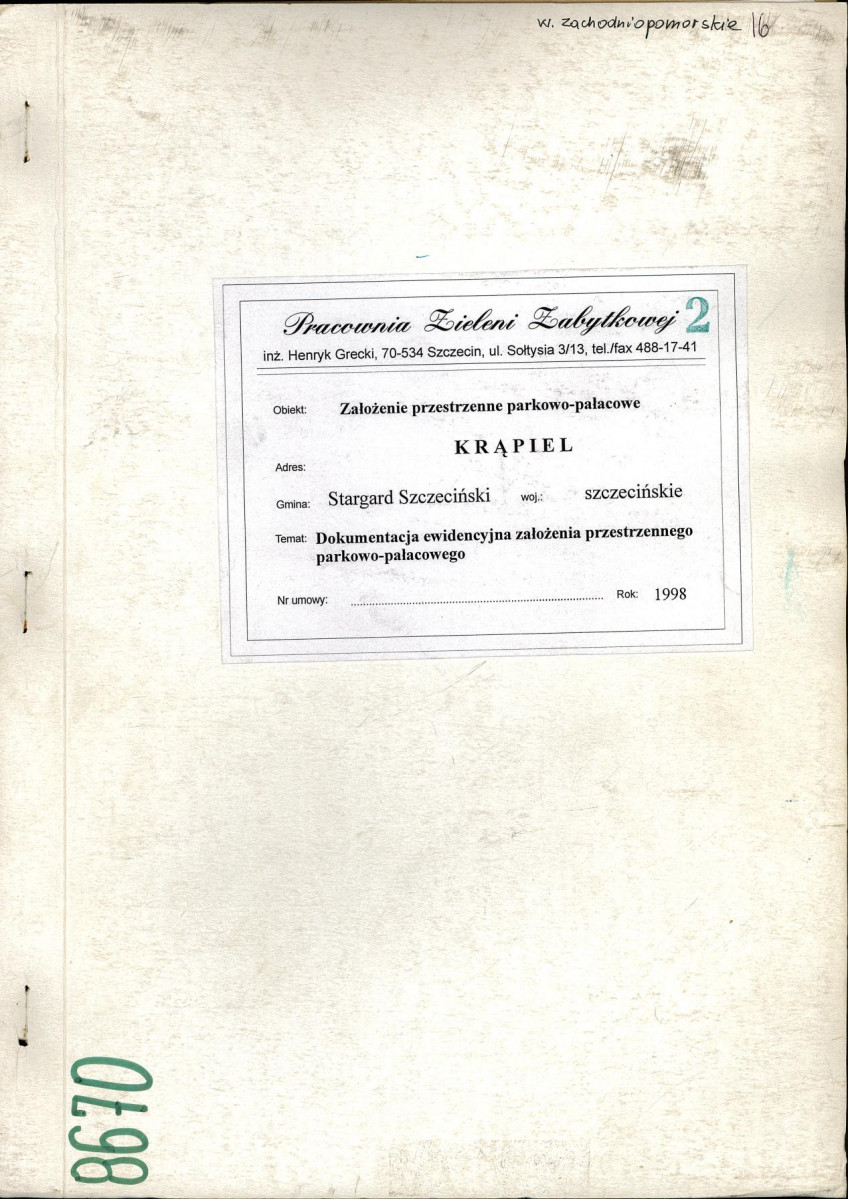 EP - Ewidencja parkowa, skan nr 1