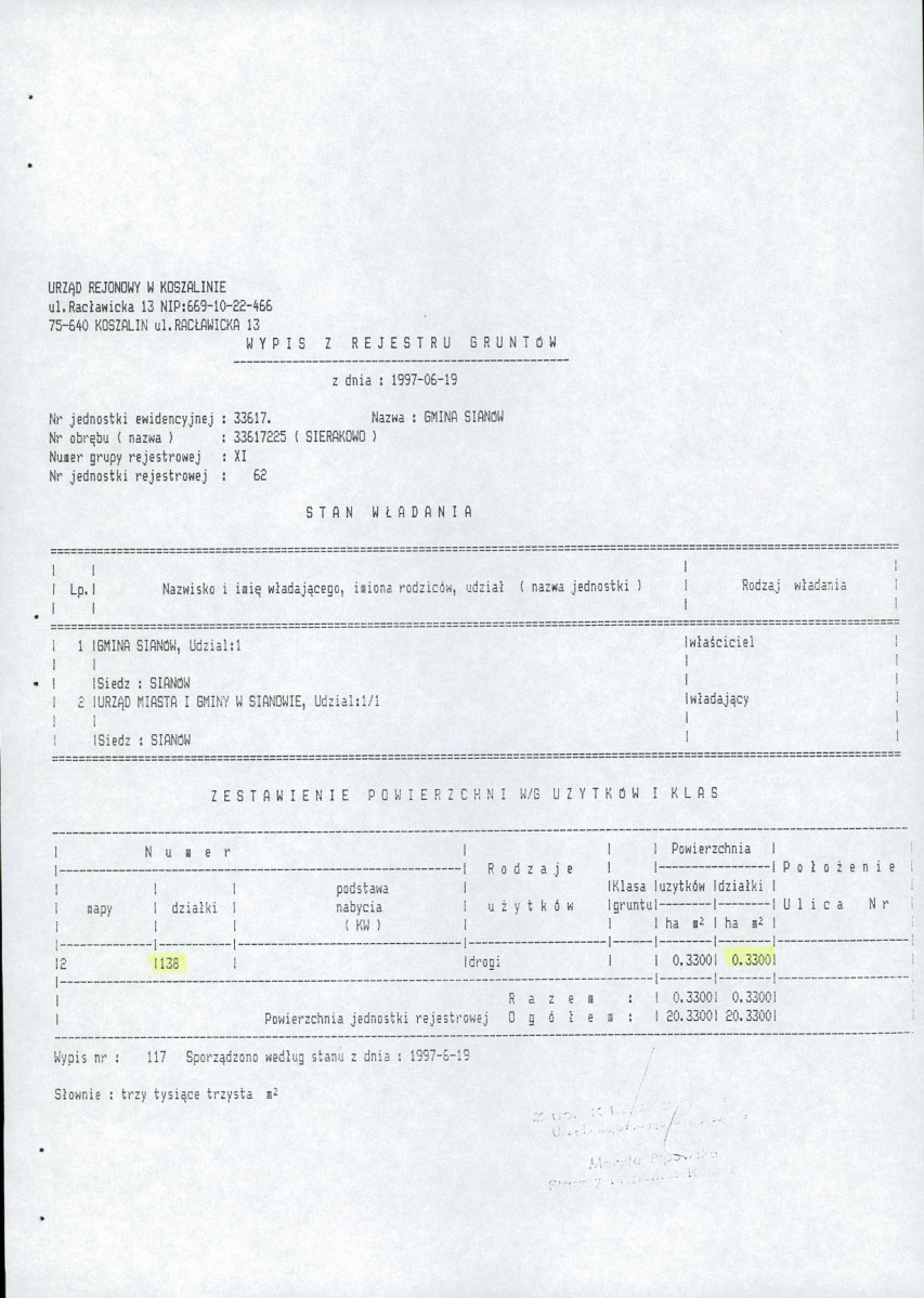 EP - Ewidencja parkowa, skan nr 19