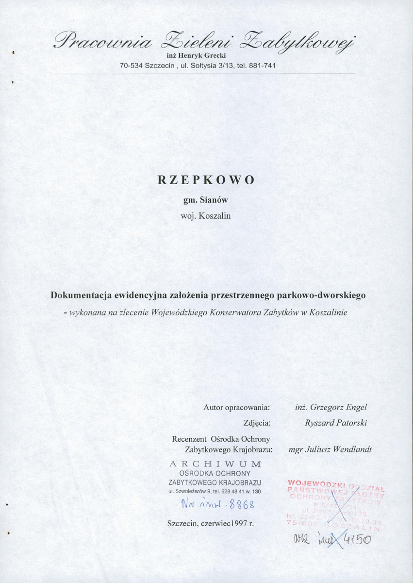 EP - Ewidencja parkowa, skan nr 3