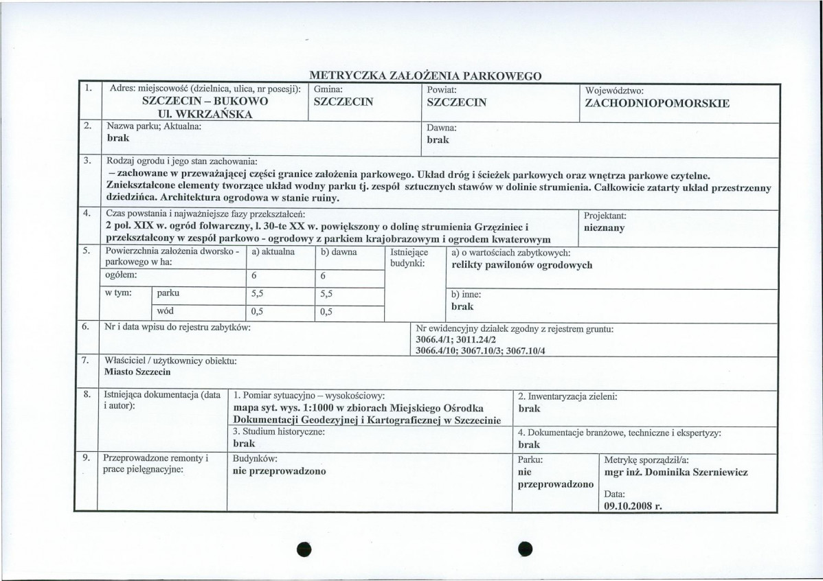 EP - Ewidencja parkowa, skan nr 3