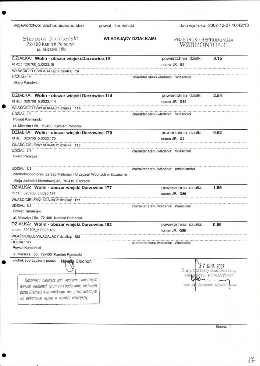 EP - Ewidencja parkowa, skan nr 17