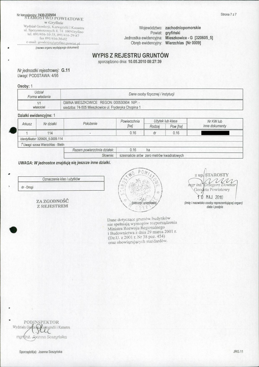 EP - Ewidencja parkowa, skan nr 32