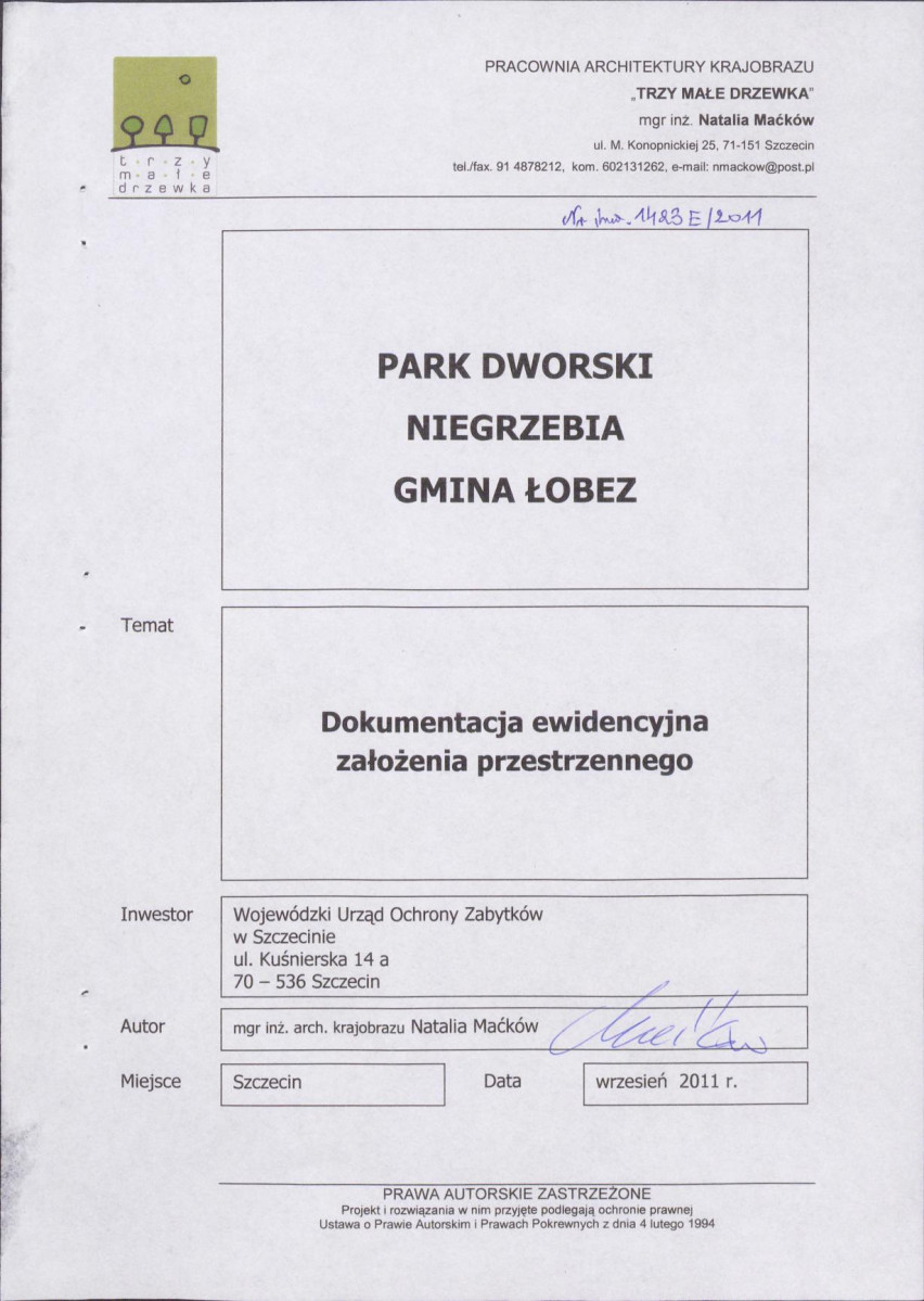Ewidencja parkowa, skan nr 2