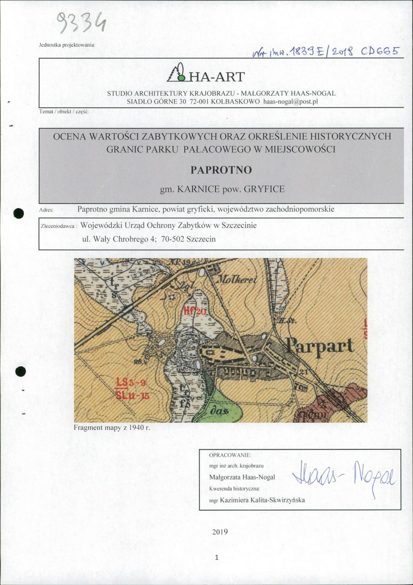 Ewidencja parkowa, skan nr 1