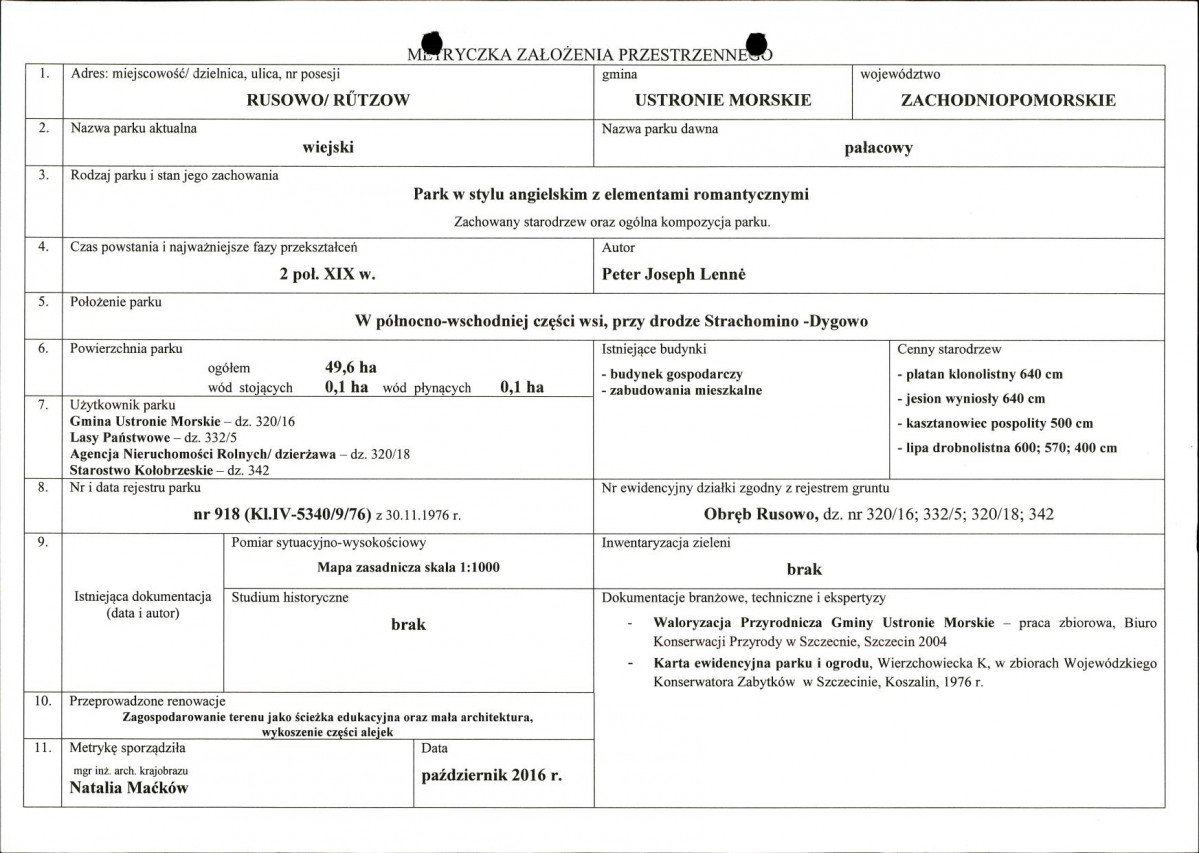 Ewidencja parkowa, skan nr 3
