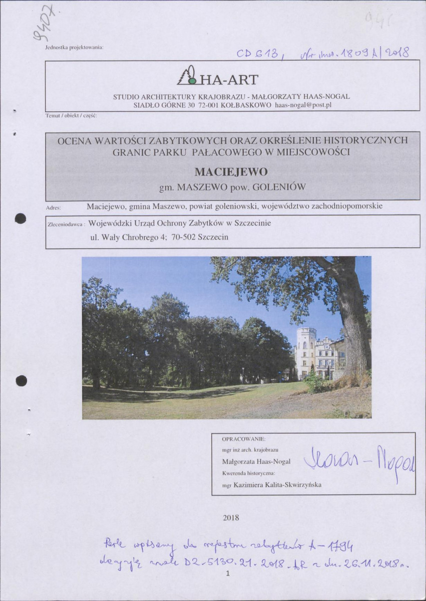 Ewidencja parkowa, skan nr 1