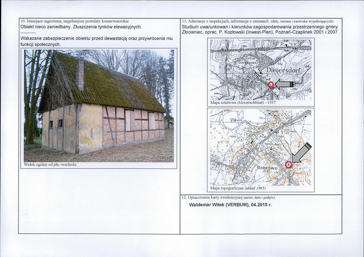 Karta obiektu niewpisanego do rejestru, skan nr 2