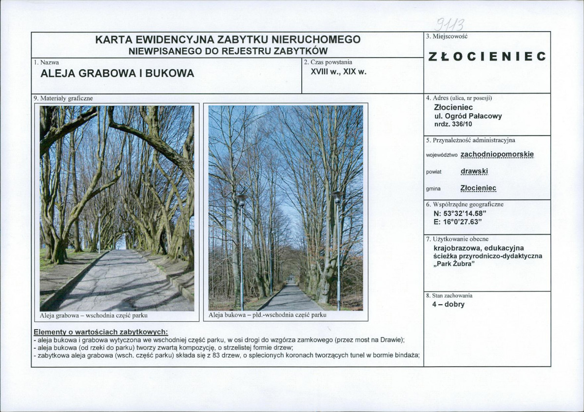 Karta obiektu niewpisanego do rejestru, skan nr 1