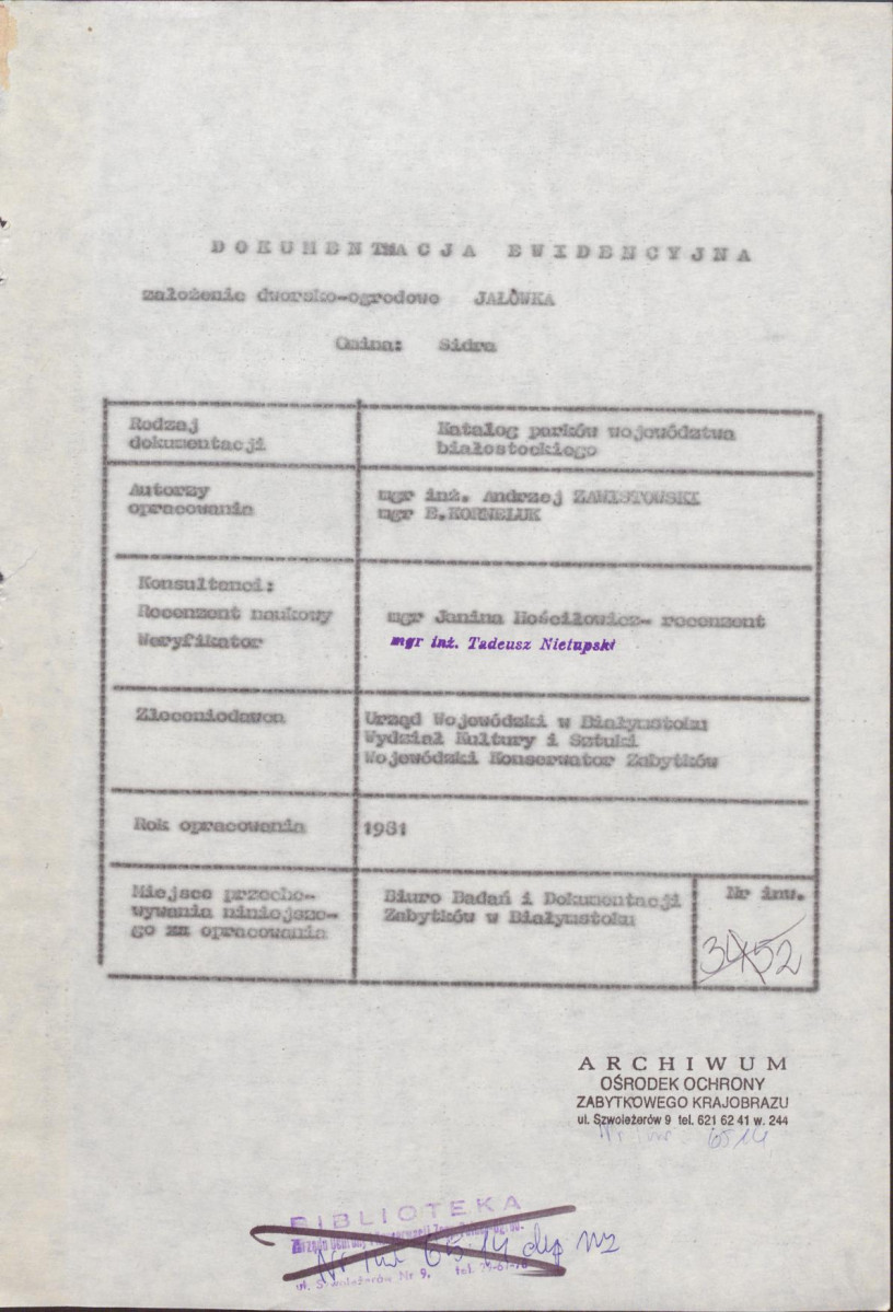 EP - Ewidencja parkowa, skan nr 5