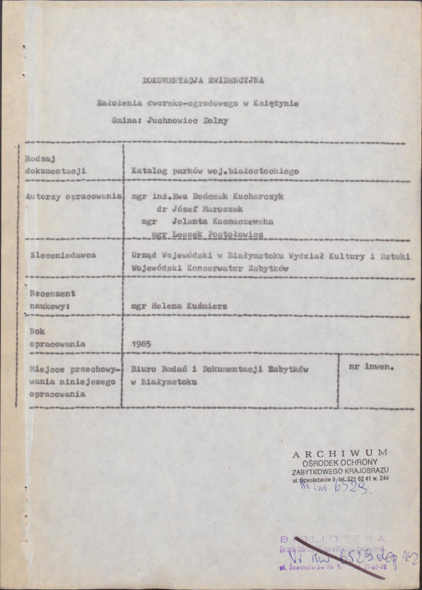 EP - Ewidencja parkowa, skan nr 4