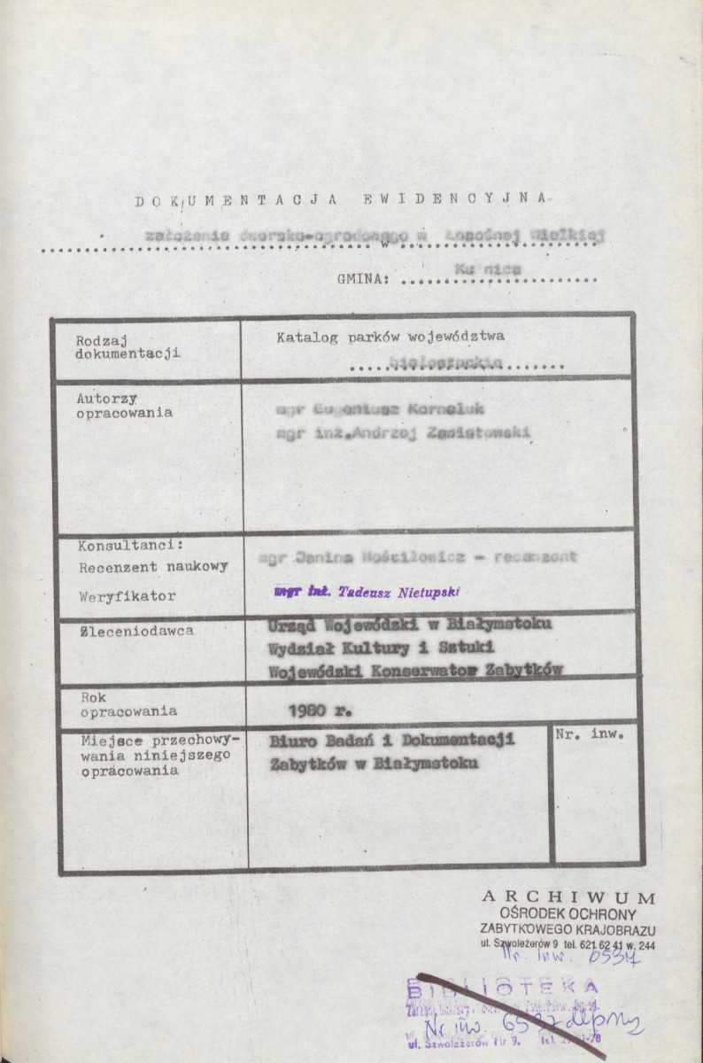 EP - Ewidencja parkowa, skan nr 5