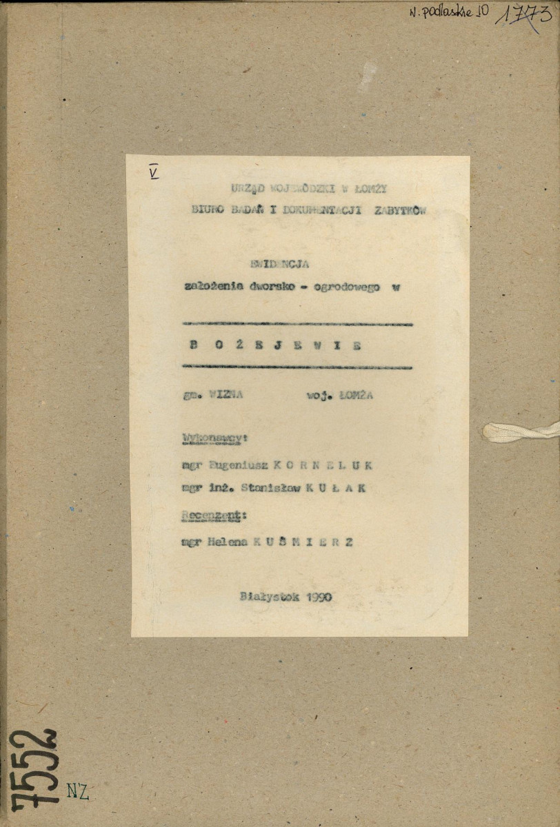 EP - Ewidencja parkowa, skan nr 1