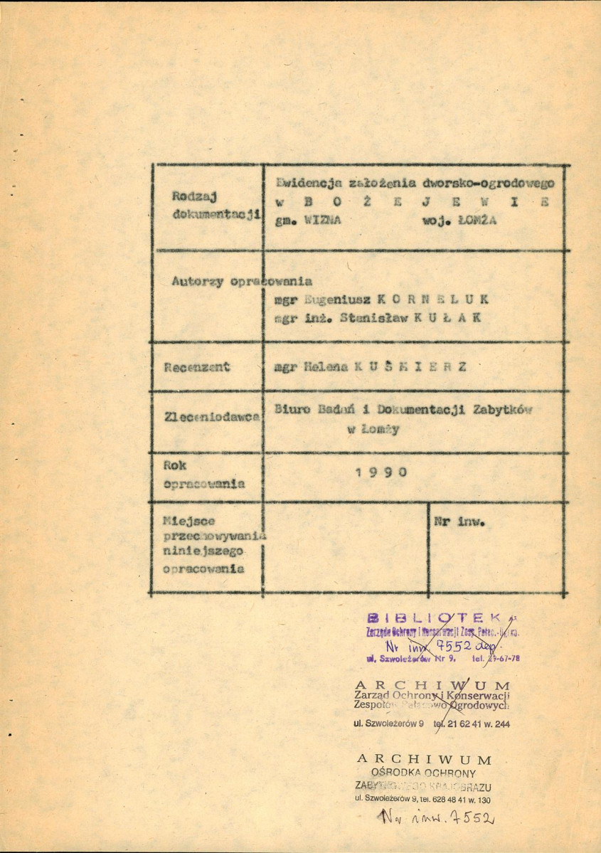 EP - Ewidencja parkowa, skan nr 5