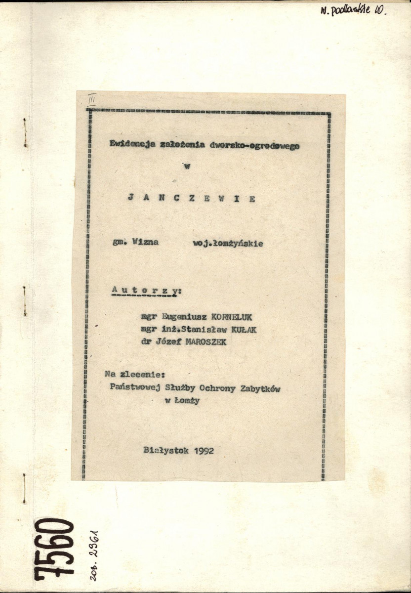 EP - Ewidencja parkowa, skan nr 1
