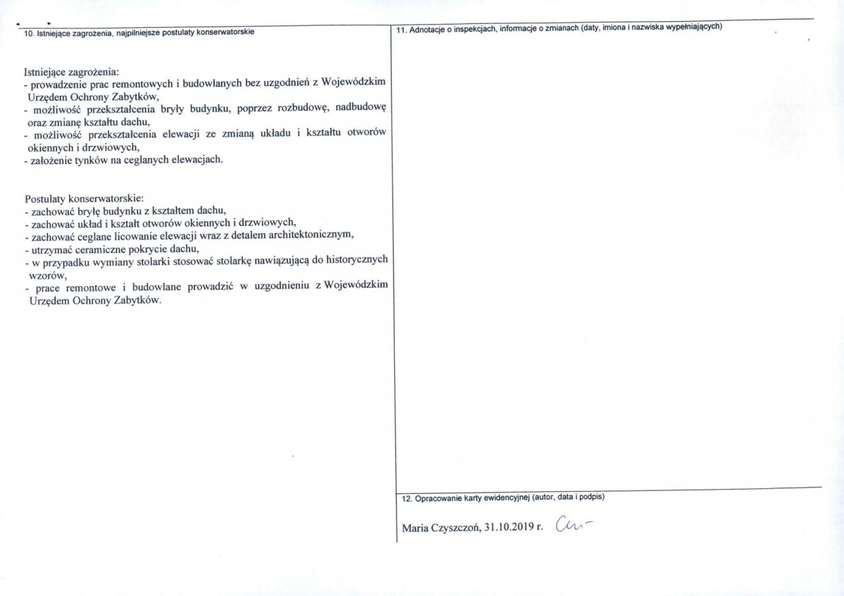 KEZN - Karta obiektu niewpisanego do rejestru, skan nr 2