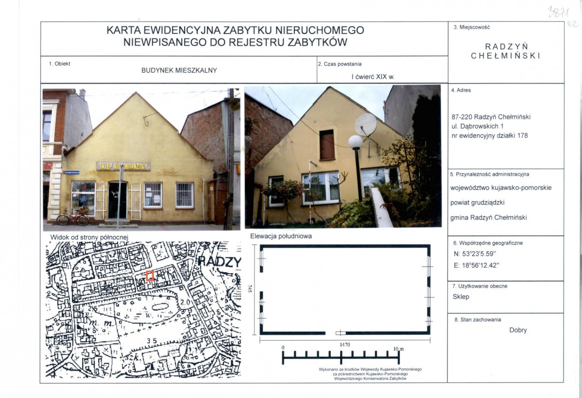 KEZN - Karta obiektu niewpisanego do rejestru, skan nr 1