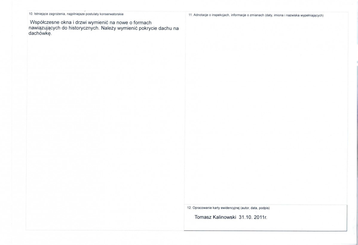 KEZN - Karta obiektu niewpisanego do rejestru, skan nr 2