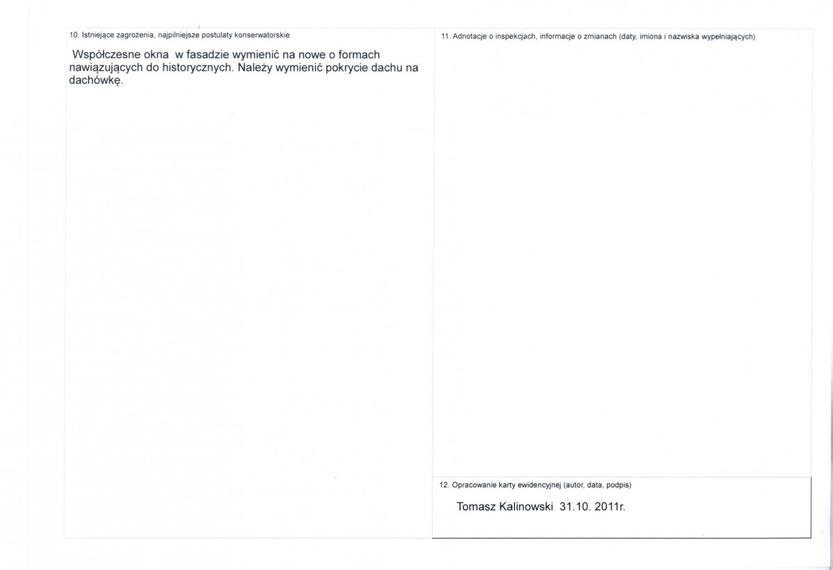 KEZN - Karta obiektu niewpisanego do rejestru, skan nr 2