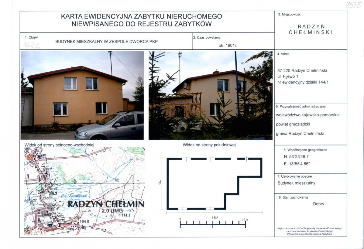 KEZN - Karta obiektu niewpisanego do rejestru, skan nr 1