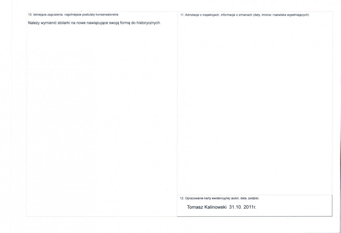 KEZN - Karta obiektu niewpisanego do rejestru, skan nr 2