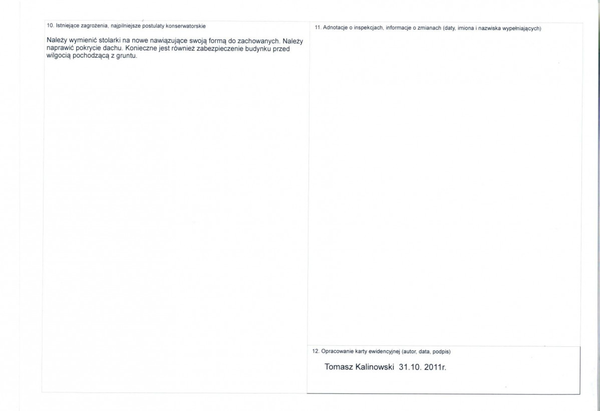 KEZN - Karta obiektu niewpisanego do rejestru, skan nr 2