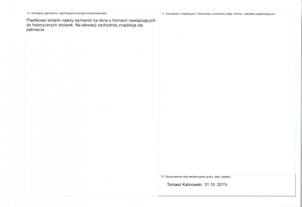 KEZN - Karta obiektu niewpisanego do rejestru, skan nr 2